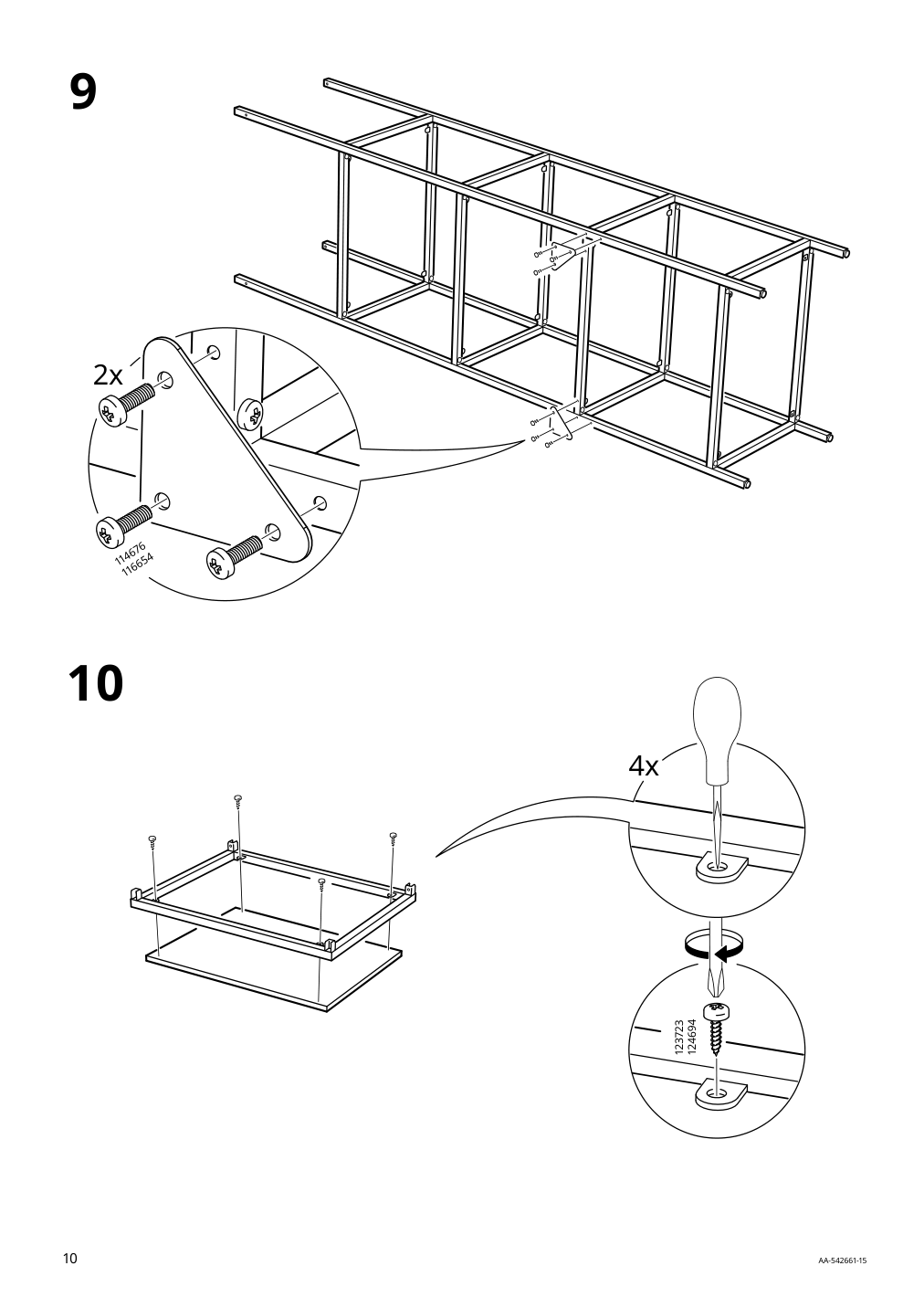 Assembly instructions for IKEA Vittsjoe shelf unit black brown glass | Page 10 - IKEA LAGKAPTEN/ELDBERGET / VITTSJÖ desk and storage combination 994.367.67