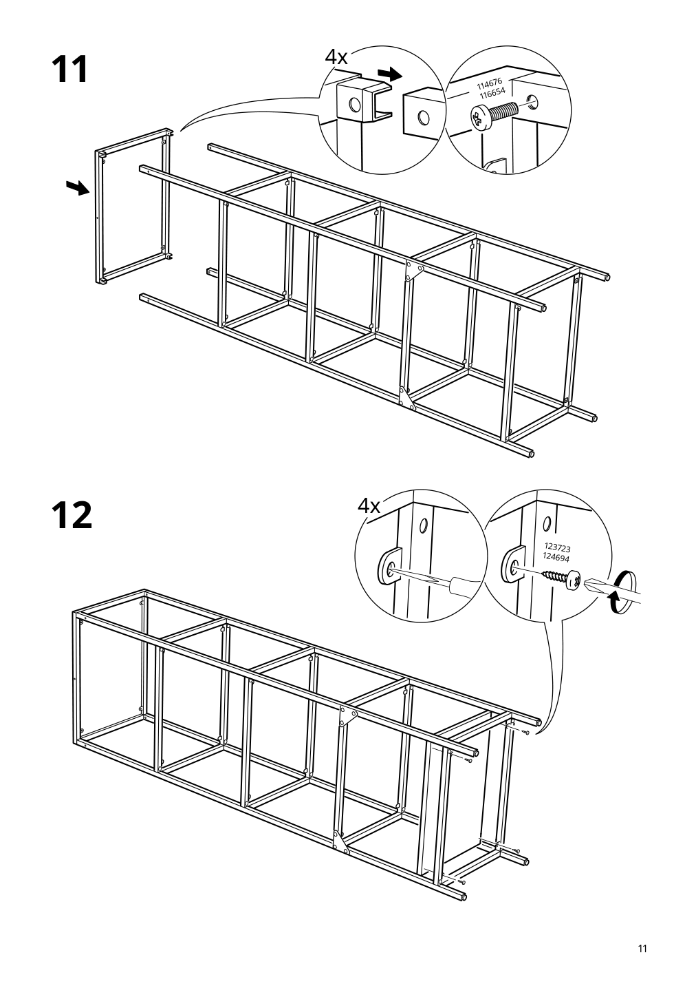 Assembly instructions for IKEA Vittsjoe shelf unit black brown glass | Page 11 - IKEA LAGKAPTEN/ELDBERGET / VITTSJÖ desk and storage combination 994.367.67