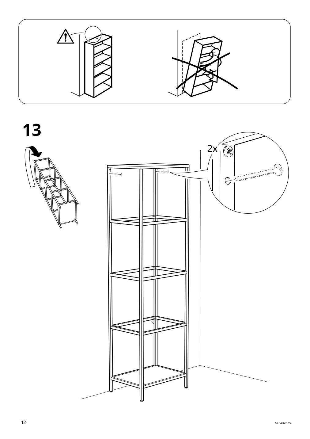 Assembly instructions for IKEA Vittsjoe shelf unit black brown glass | Page 12 - IKEA LAGKAPTEN/ELDBERGET / VITTSJÖ desk and storage combination 994.367.67