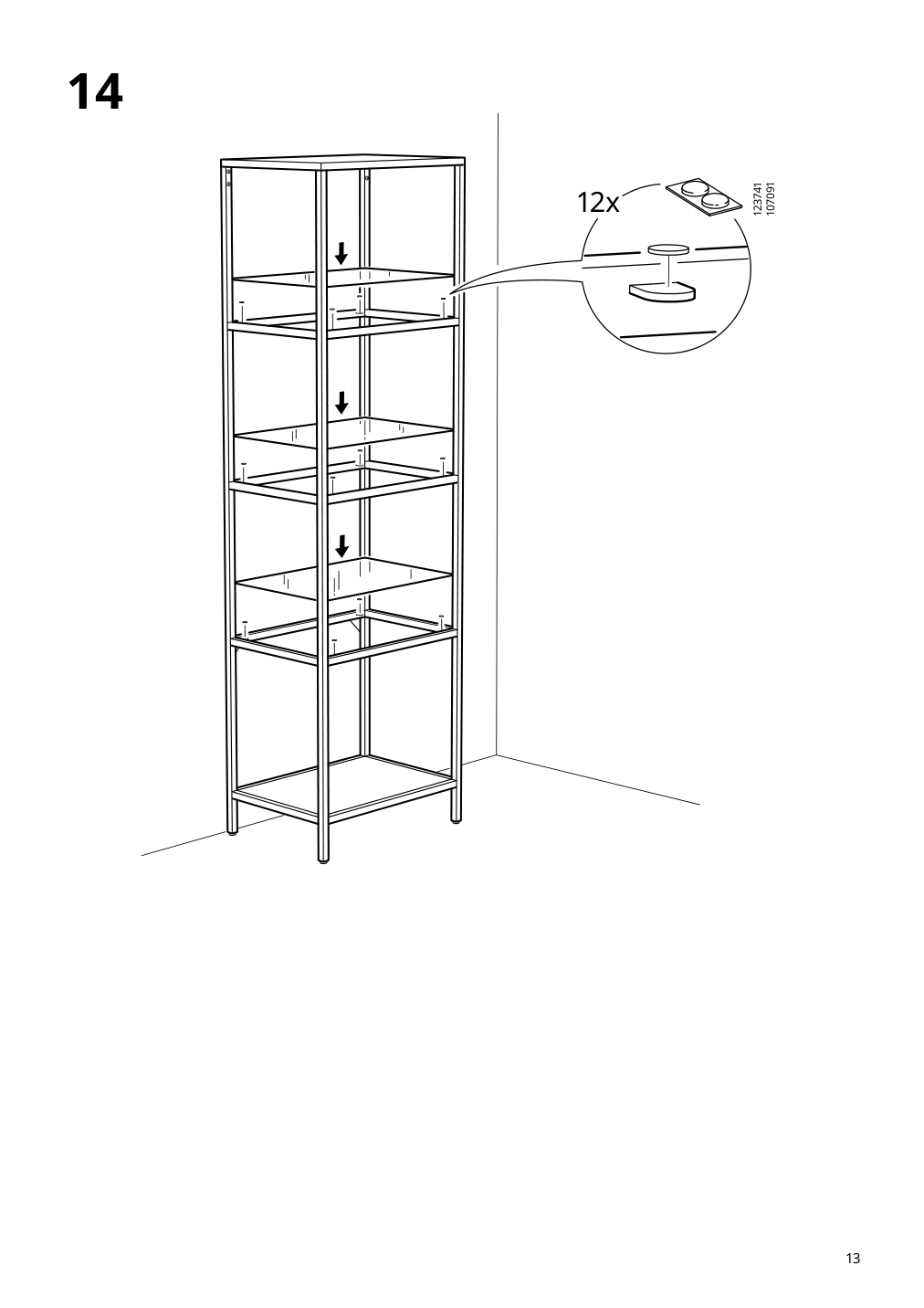 Assembly instructions for IKEA Vittsjoe shelf unit black brown glass | Page 13 - IKEA LAGKAPTEN/ELDBERGET / VITTSJÖ desk and storage combination 994.367.67