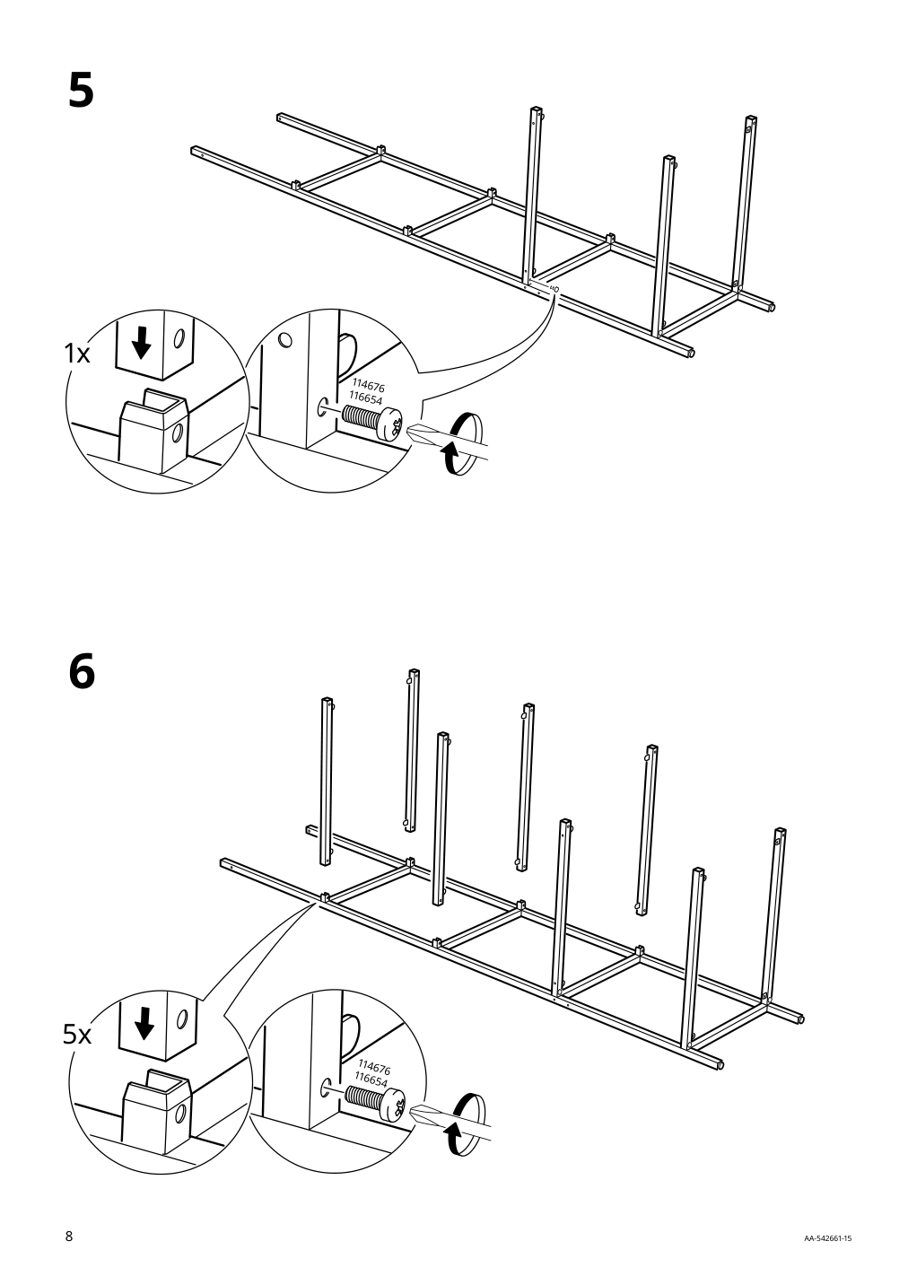 Assembly instructions for IKEA Vittsjoe shelf unit black brown glass | Page 8 - IKEA LAGKAPTEN/ELDBERGET / VITTSJÖ desk and storage combination 994.367.67