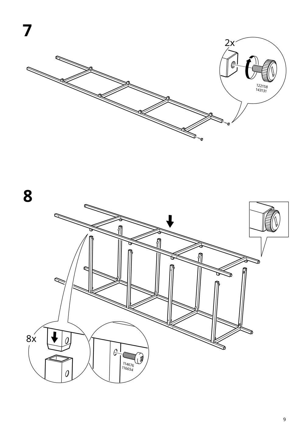 Assembly instructions for IKEA Vittsjoe shelf unit black brown glass | Page 9 - IKEA LAGKAPTEN/ELDBERGET / VITTSJÖ desk and storage combination 994.367.67