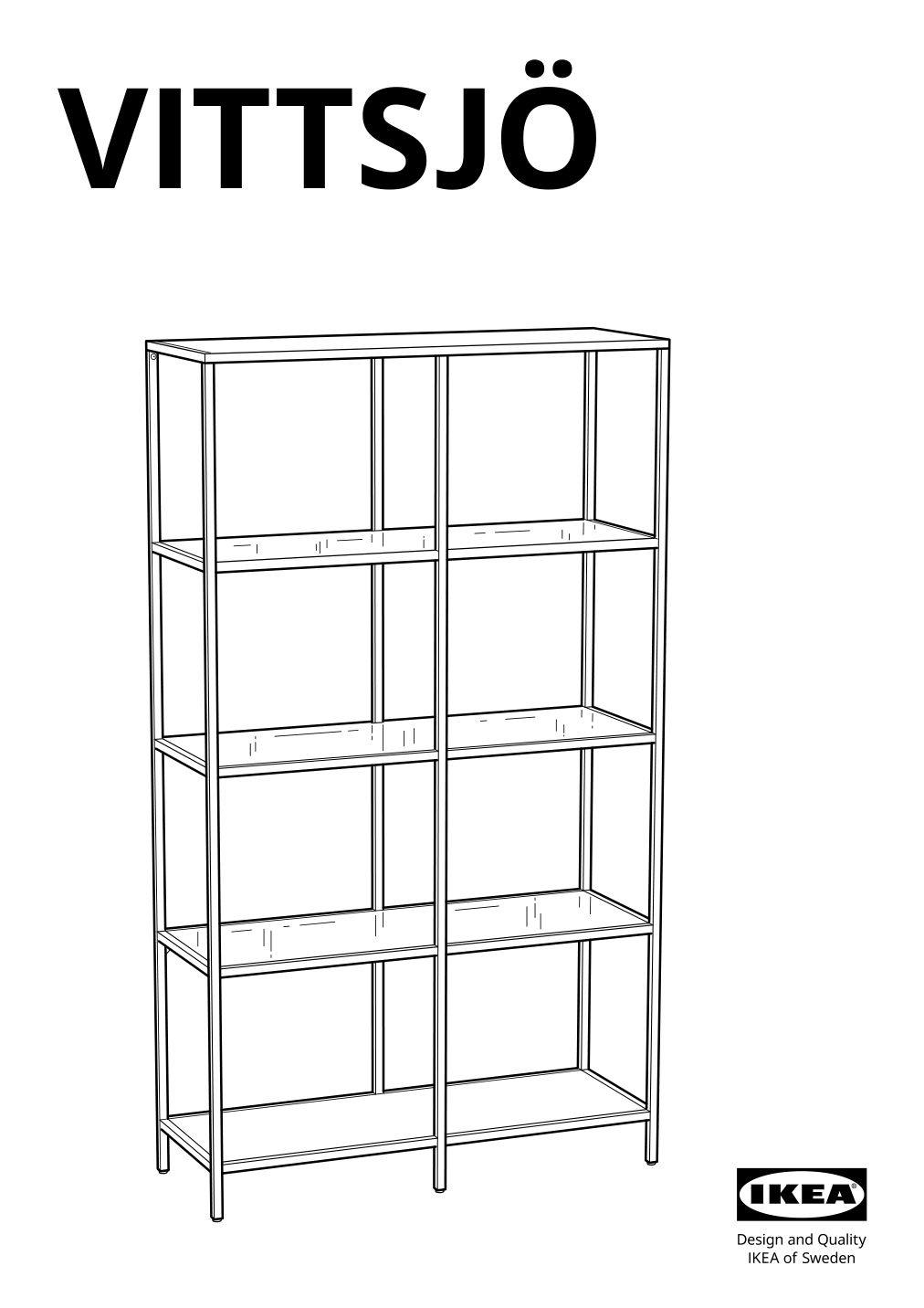 Assembly instructions for IKEA Vittsjoe shelf unit white glass | Page 1 - IKEA VITTSJÖ TV storage combination 092.945.69