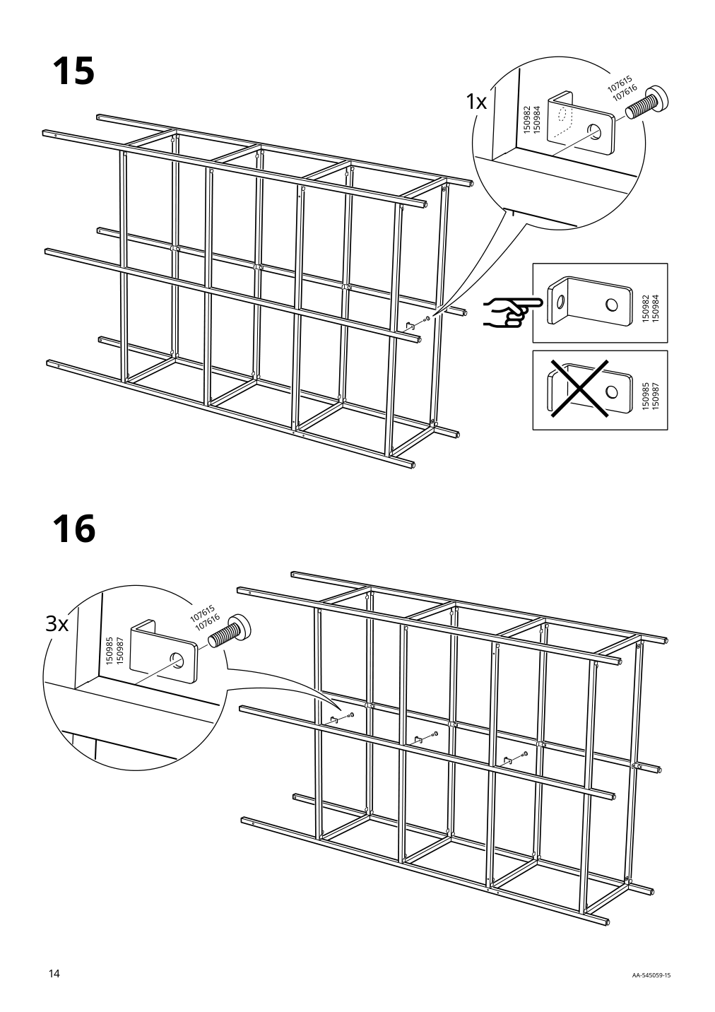 Assembly instructions for IKEA Vittsjoe shelf unit white glass | Page 14 - IKEA VITTSJÖ TV storage combination 092.945.69