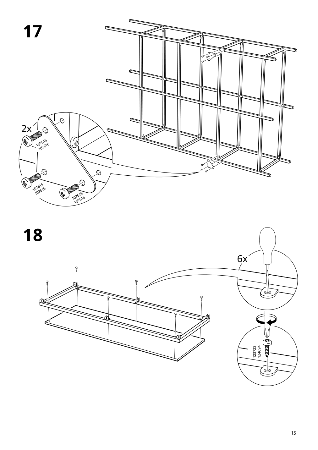 Assembly instructions for IKEA Vittsjoe shelf unit white glass | Page 15 - IKEA VITTSJÖ TV storage combination 092.945.69