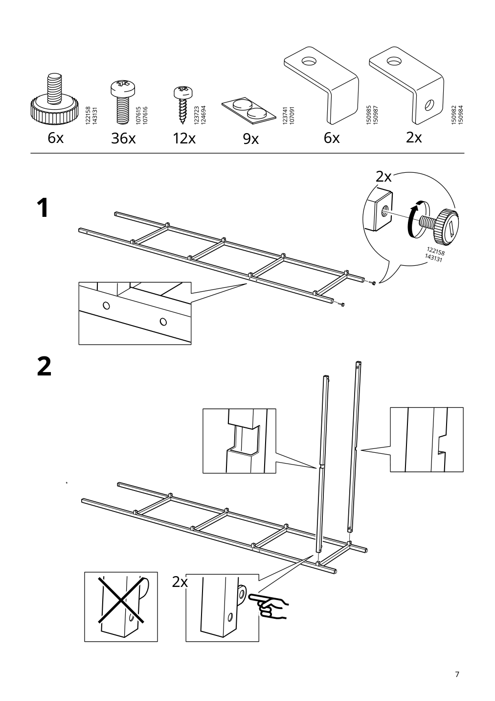 Assembly instructions for IKEA Vittsjoe shelf unit white glass | Page 7 - IKEA VITTSJÖ TV storage combination 092.945.69