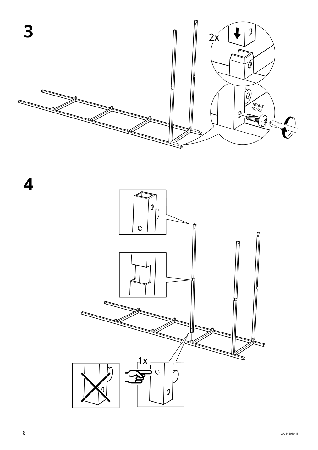 Assembly instructions for IKEA Vittsjoe shelf unit white glass | Page 8 - IKEA VITTSJÖ TV storage combination 092.945.69