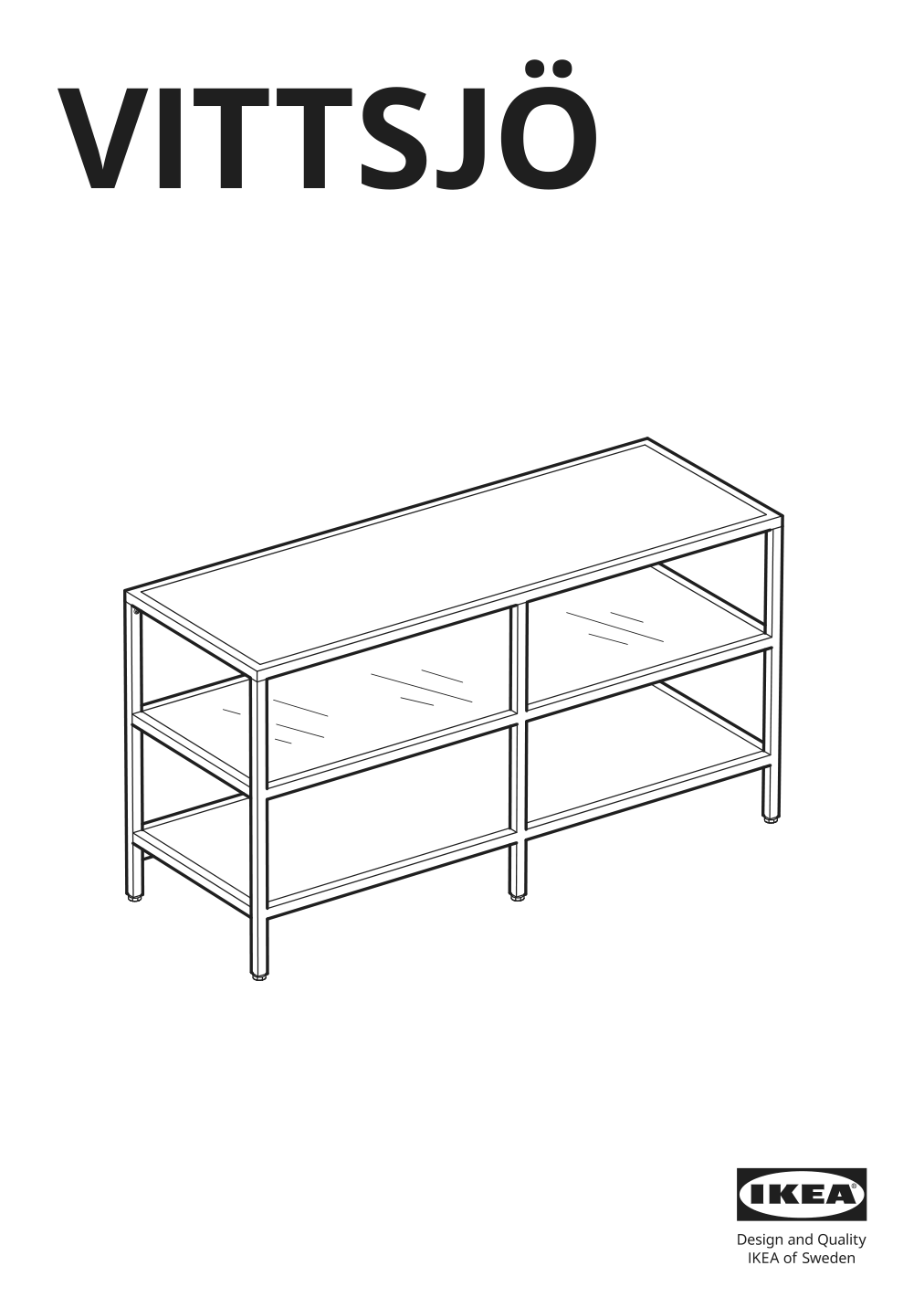 Assembly instructions for IKEA Vittsjoe tv unit black brown glass | Page 1 - IKEA VITTSJÖ TV storage combination 992.945.60