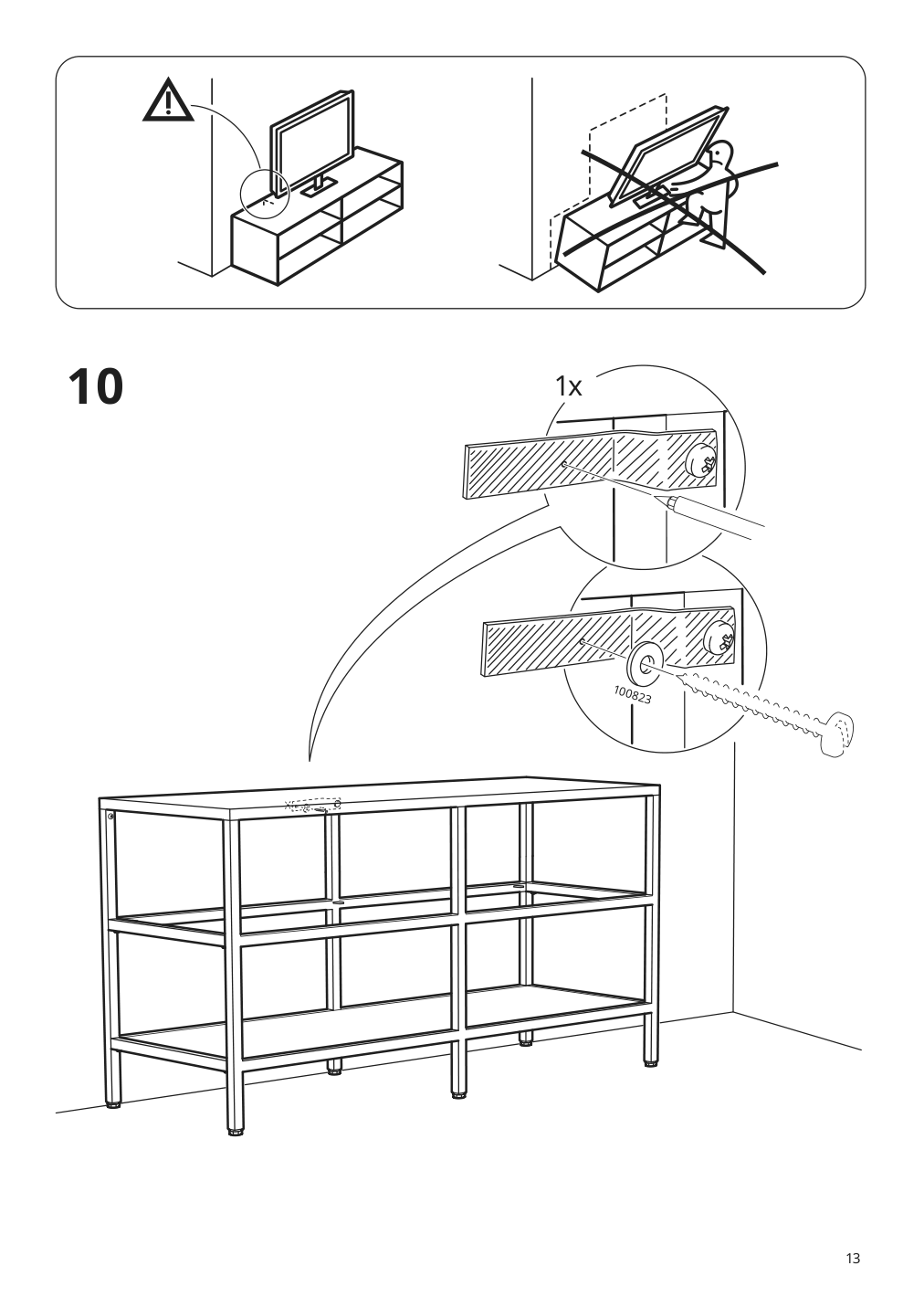 Assembly instructions for IKEA Vittsjoe tv unit black brown glass | Page 13 - IKEA VITTSJÖ TV storage combination 992.945.60