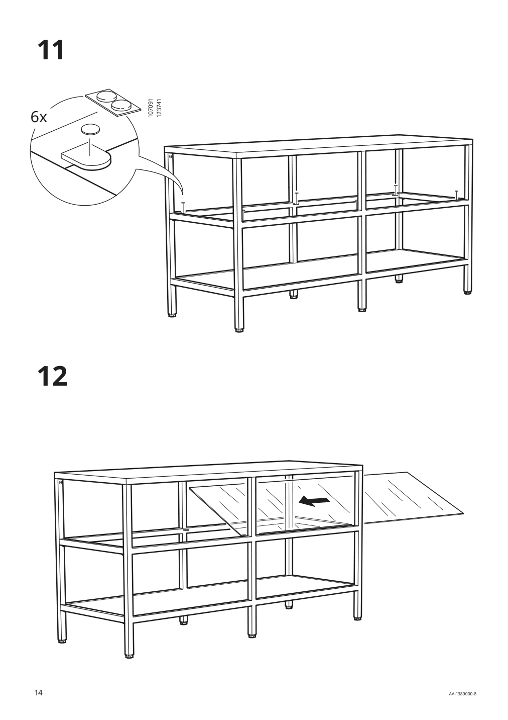 Assembly instructions for IKEA Vittsjoe tv unit black brown glass | Page 14 - IKEA VITTSJÖ TV storage combination 992.945.60