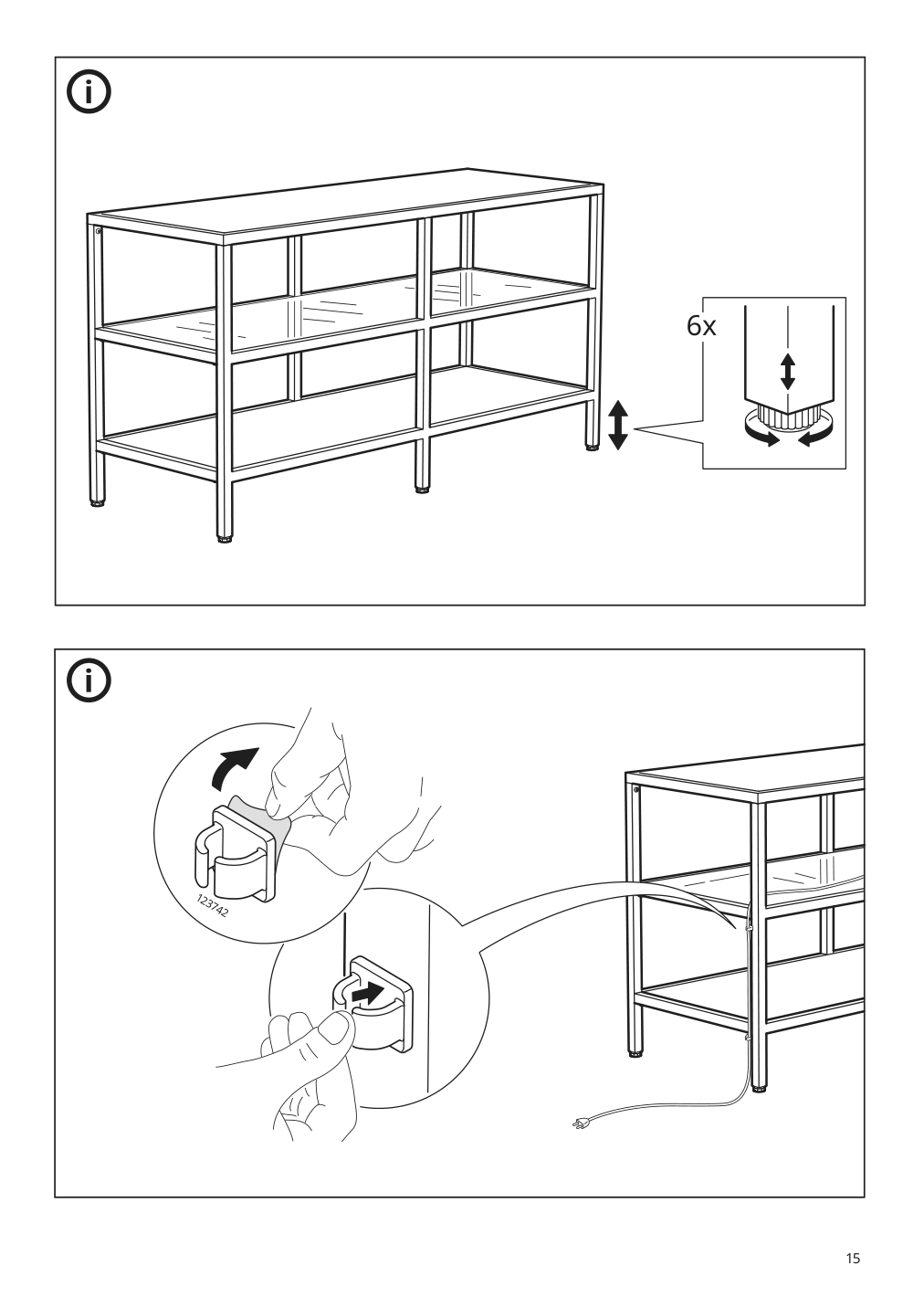 Assembly instructions for IKEA Vittsjoe tv unit black brown glass | Page 15 - IKEA VITTSJÖ TV storage combination 992.945.60