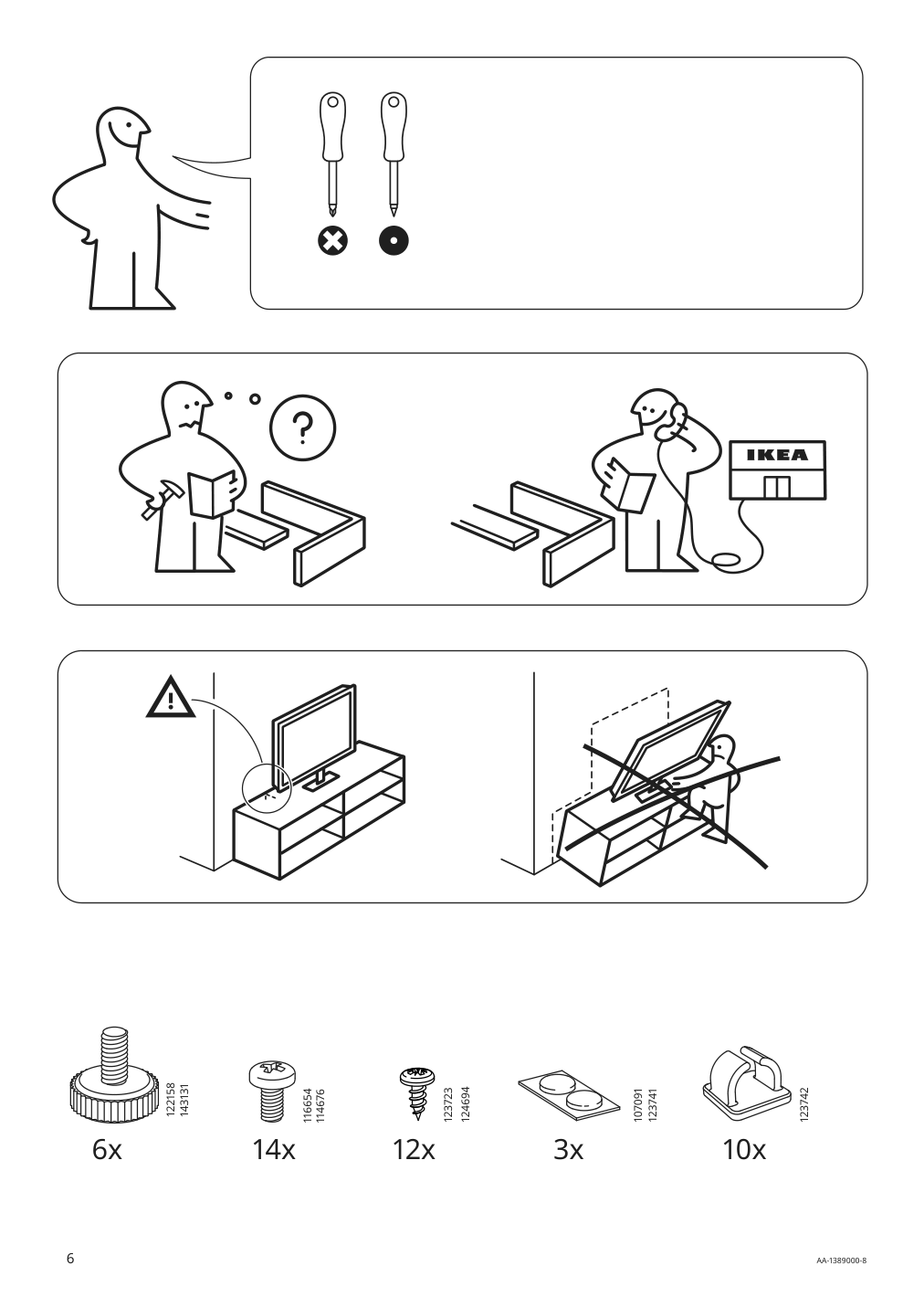 Assembly instructions for IKEA Vittsjoe tv unit black brown glass | Page 6 - IKEA VITTSJÖ TV storage combination 992.945.60