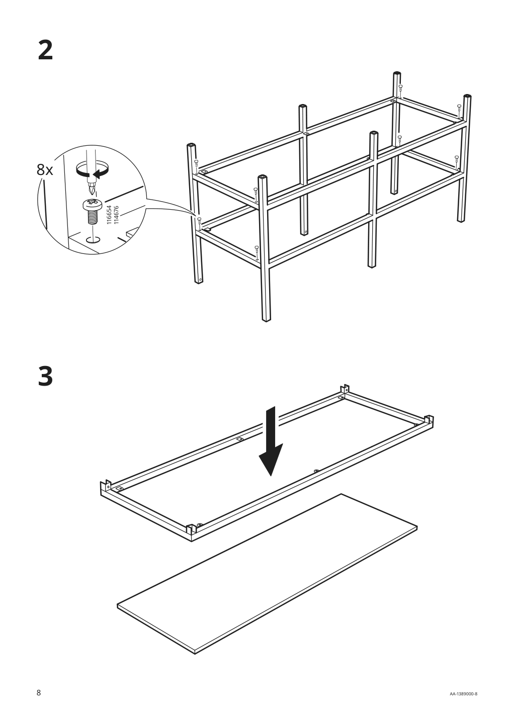 Assembly instructions for IKEA Vittsjoe tv unit black brown glass | Page 8 - IKEA VITTSJÖ TV storage combination 992.945.60