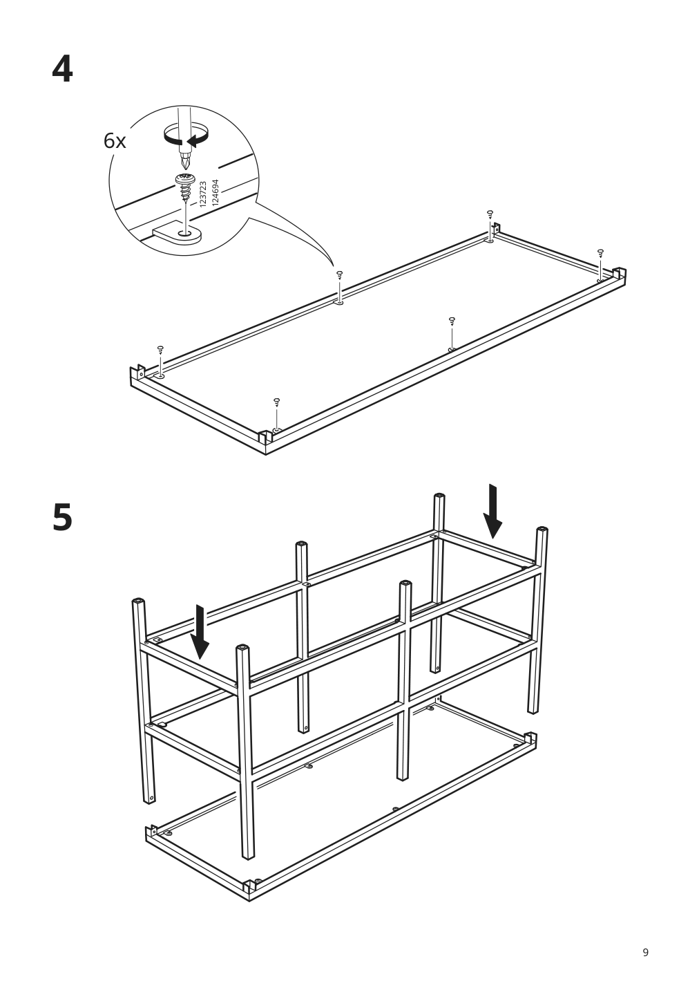 Assembly instructions for IKEA Vittsjoe tv unit black brown glass | Page 9 - IKEA VITTSJÖ TV storage combination 992.945.60