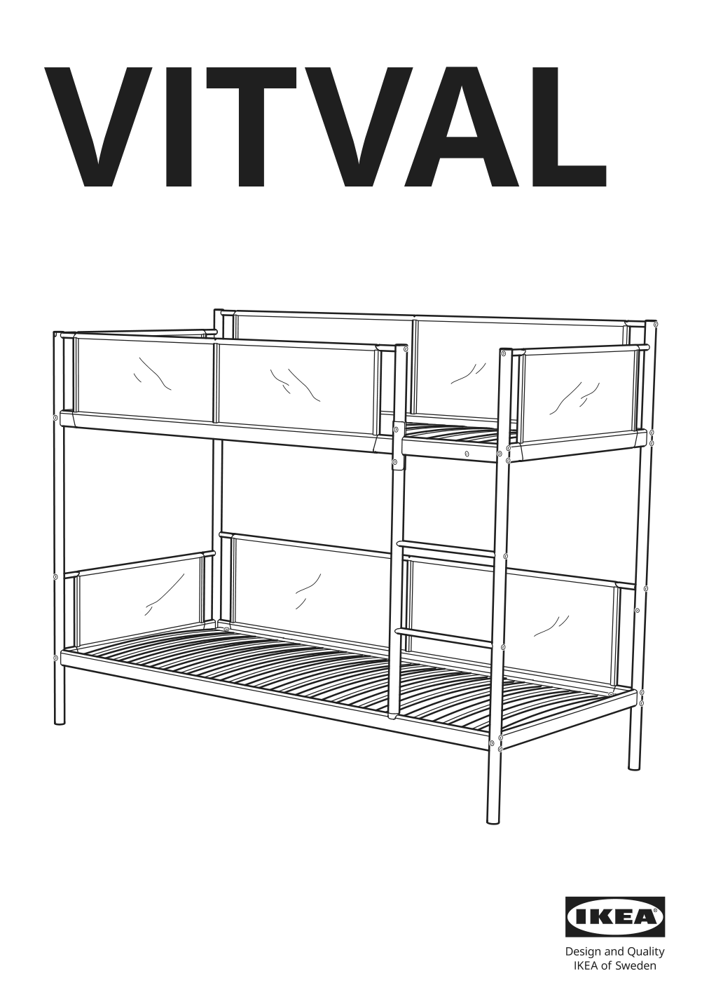 Assembly instructions for IKEA Vitval bunk bed frame white light gray | Page 1 - IKEA VITVAL bunk bed frame 804.112.72