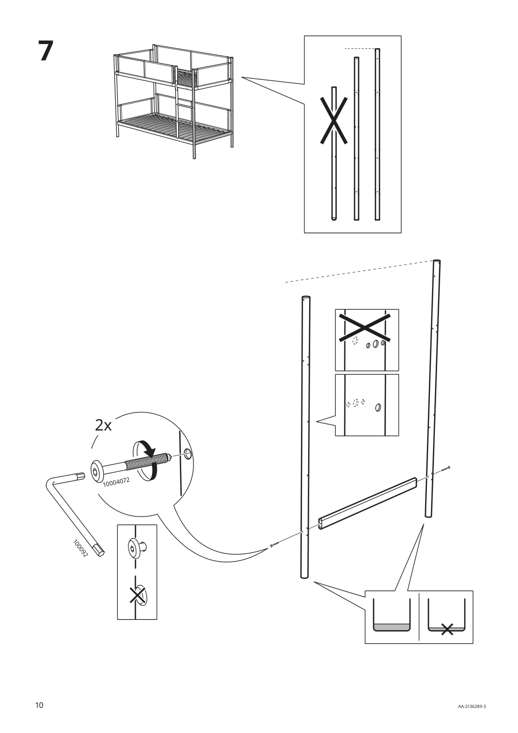 Assembly instructions for IKEA Vitval bunk bed frame white light gray | Page 10 - IKEA VITVAL bunk bed frame 804.112.72