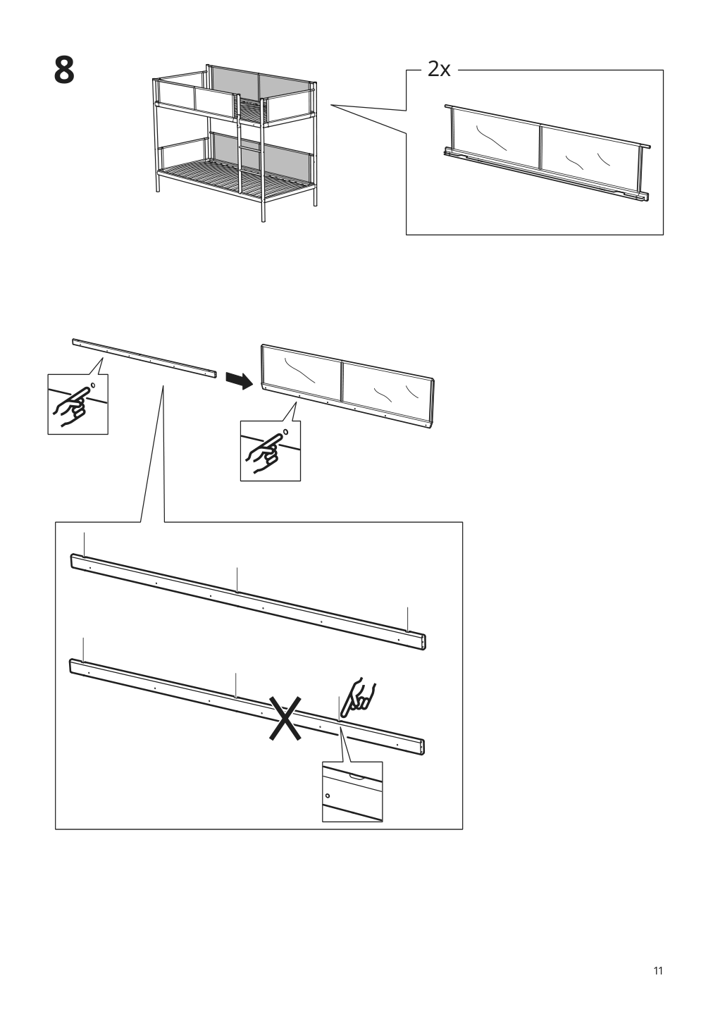 Assembly instructions for IKEA Vitval bunk bed frame white light gray | Page 11 - IKEA VITVAL bunk bed frame 804.112.72