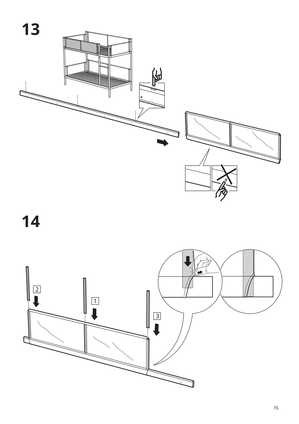 Assembly instructions for IKEA Vitval bunk bed frame white light gray | Page 15 - IKEA VITVAL bunk bed frame 804.112.72