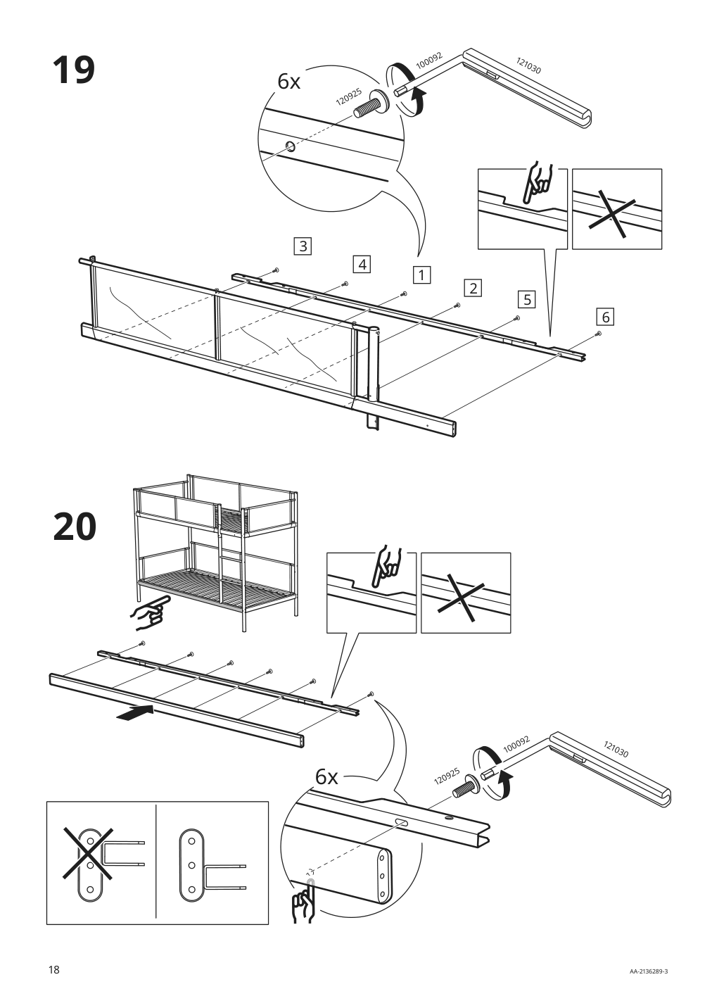 Assembly instructions for IKEA Vitval bunk bed frame white light gray | Page 18 - IKEA VITVAL bunk bed frame 804.112.72