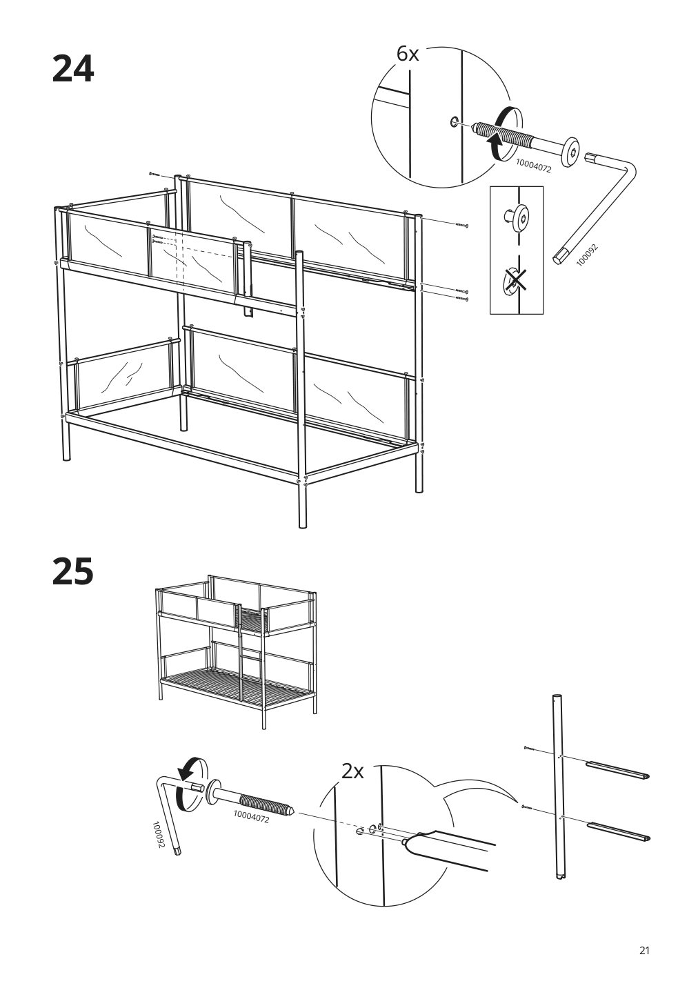 Assembly instructions for IKEA Vitval bunk bed frame white light gray | Page 21 - IKEA VITVAL bunk bed frame 804.112.72