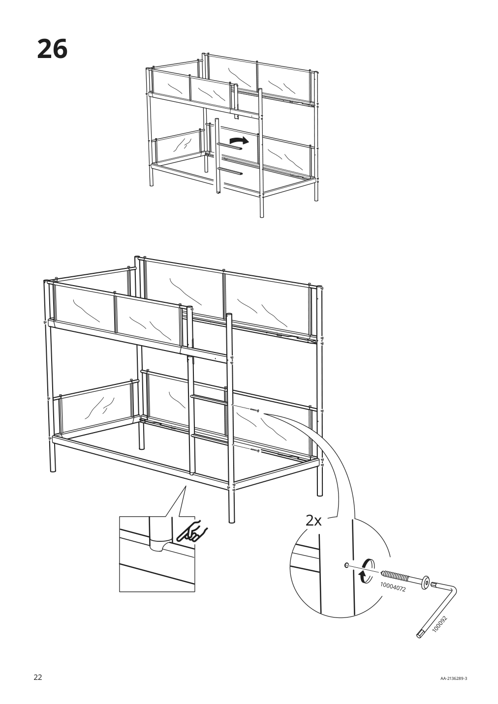 Assembly instructions for IKEA Vitval bunk bed frame white light gray | Page 22 - IKEA VITVAL bunk bed frame 804.112.72