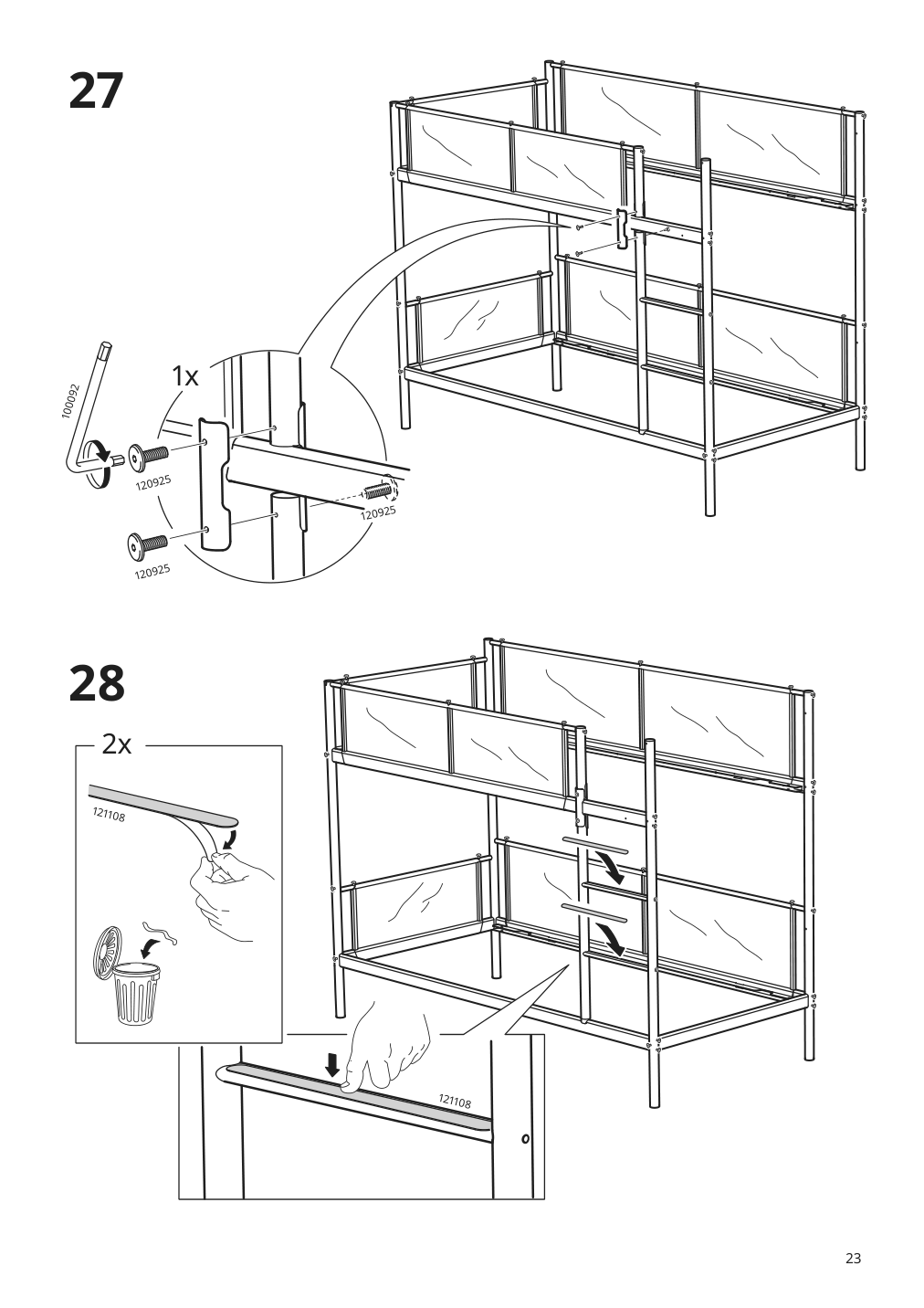 Assembly instructions for IKEA Vitval bunk bed frame white light gray | Page 23 - IKEA VITVAL bunk bed frame 804.112.72