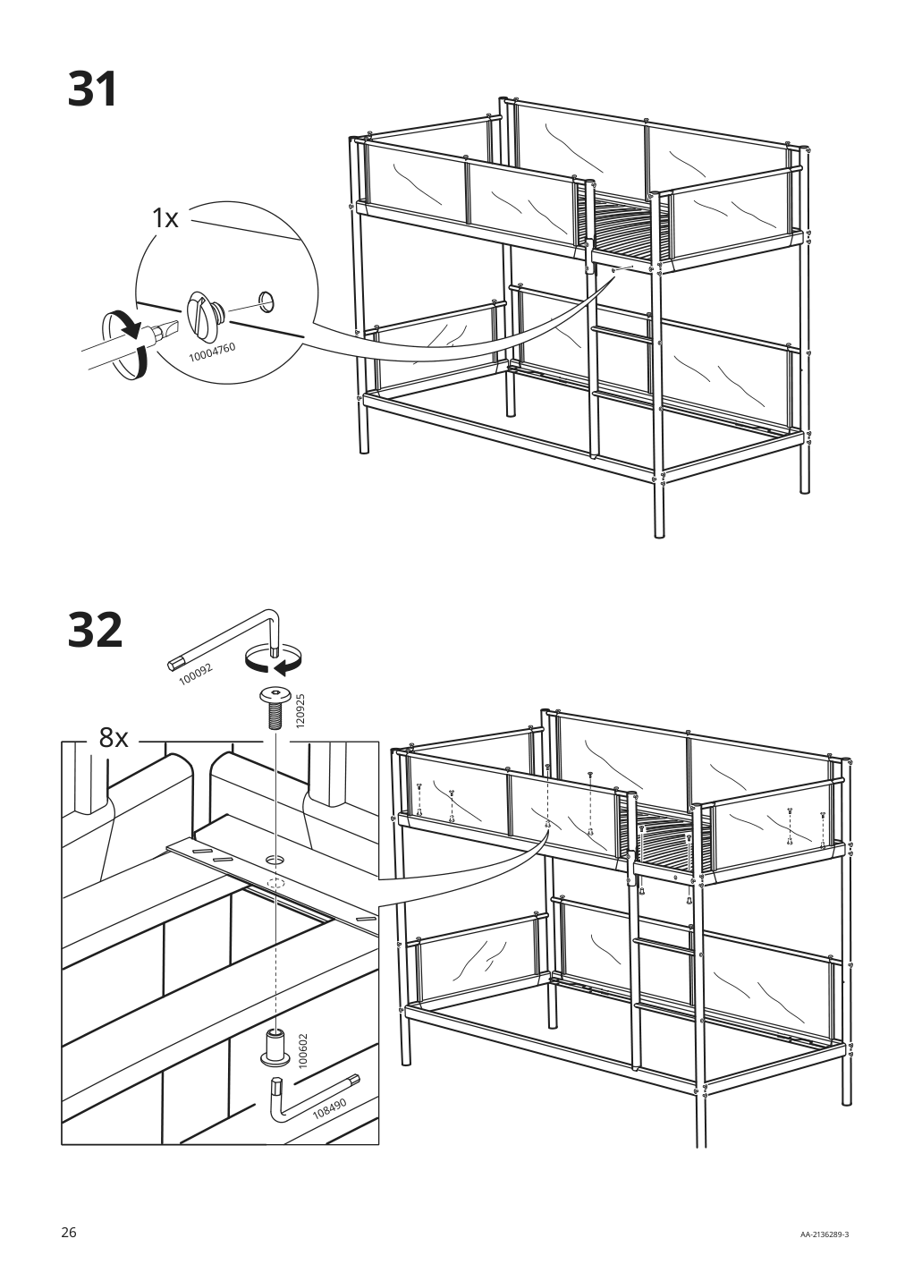 Assembly instructions for IKEA Vitval bunk bed frame white light gray | Page 26 - IKEA VITVAL bunk bed frame 804.112.72