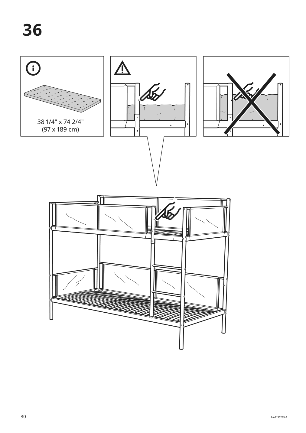 Assembly instructions for IKEA Vitval bunk bed frame white light gray | Page 30 - IKEA VITVAL bunk bed frame 804.112.72