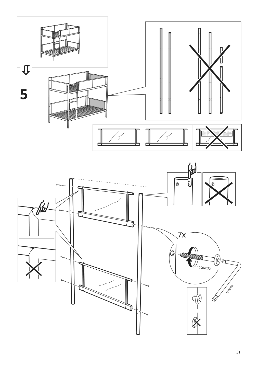 Assembly instructions for IKEA Vitval bunk bed frame white light gray | Page 31 - IKEA VITVAL bunk bed frame 804.112.72