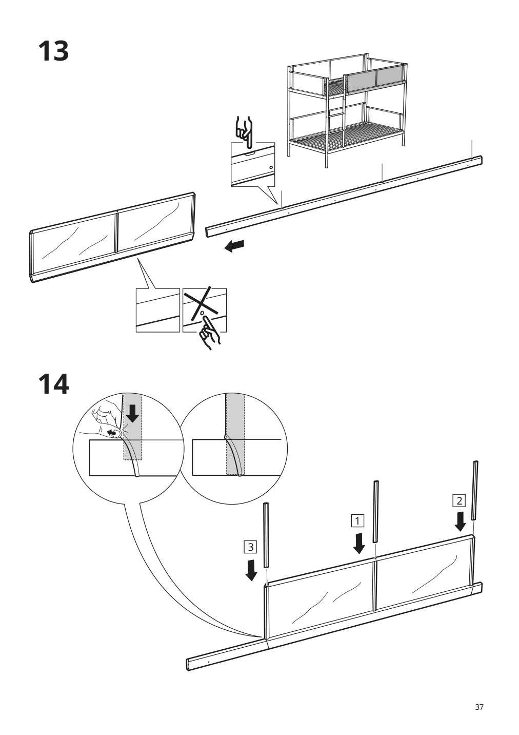 Assembly instructions for IKEA Vitval bunk bed frame white light gray | Page 37 - IKEA VITVAL bunk bed frame 804.112.72