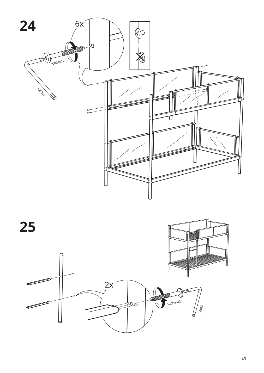 Assembly instructions for IKEA Vitval bunk bed frame white light gray | Page 43 - IKEA VITVAL bunk bed frame 804.112.72