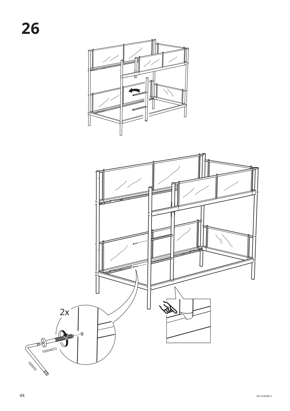 Assembly instructions for IKEA Vitval bunk bed frame white light gray | Page 44 - IKEA VITVAL bunk bed frame 804.112.72