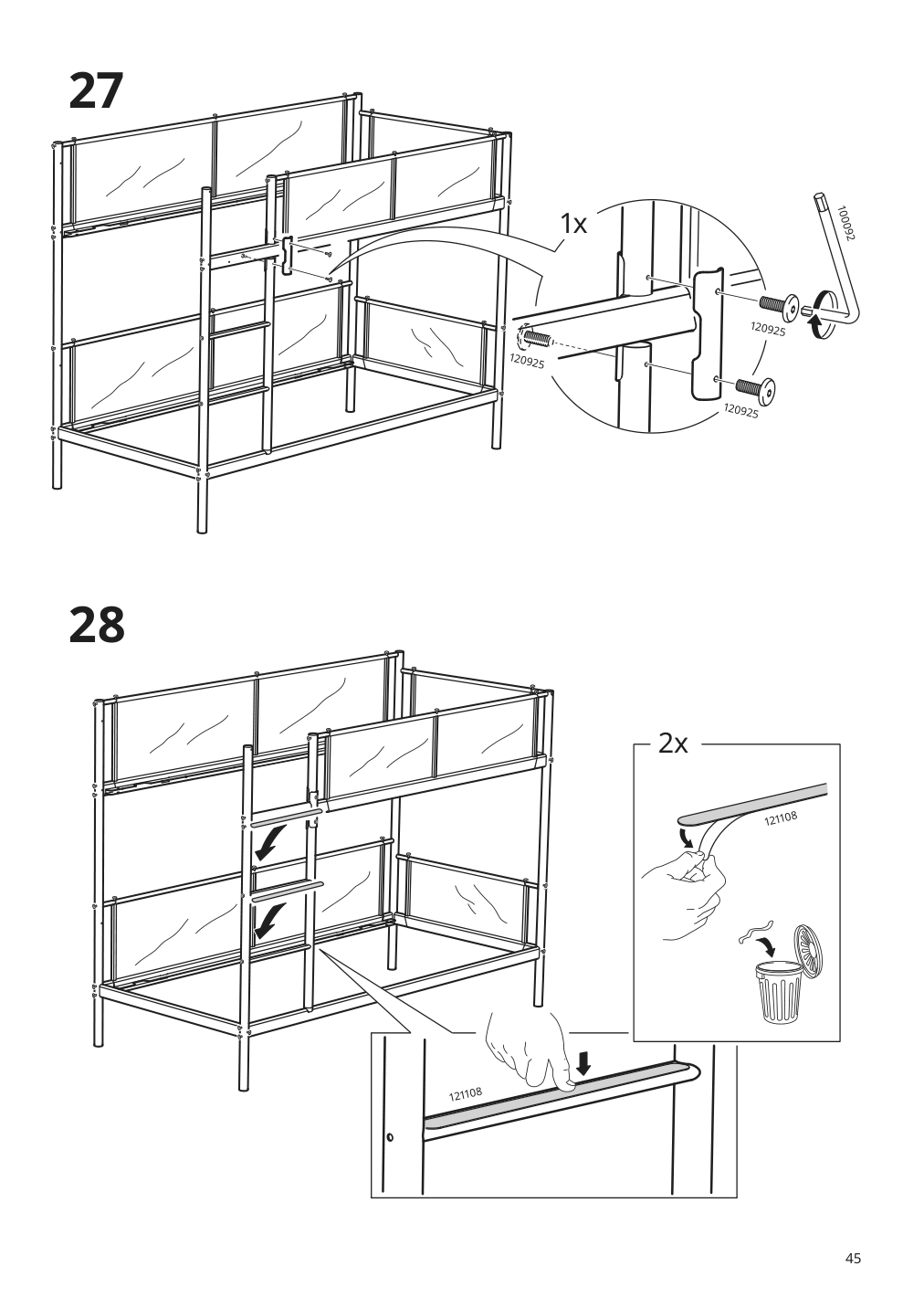 Assembly instructions for IKEA Vitval bunk bed frame white light gray | Page 45 - IKEA VITVAL bunk bed frame 804.112.72