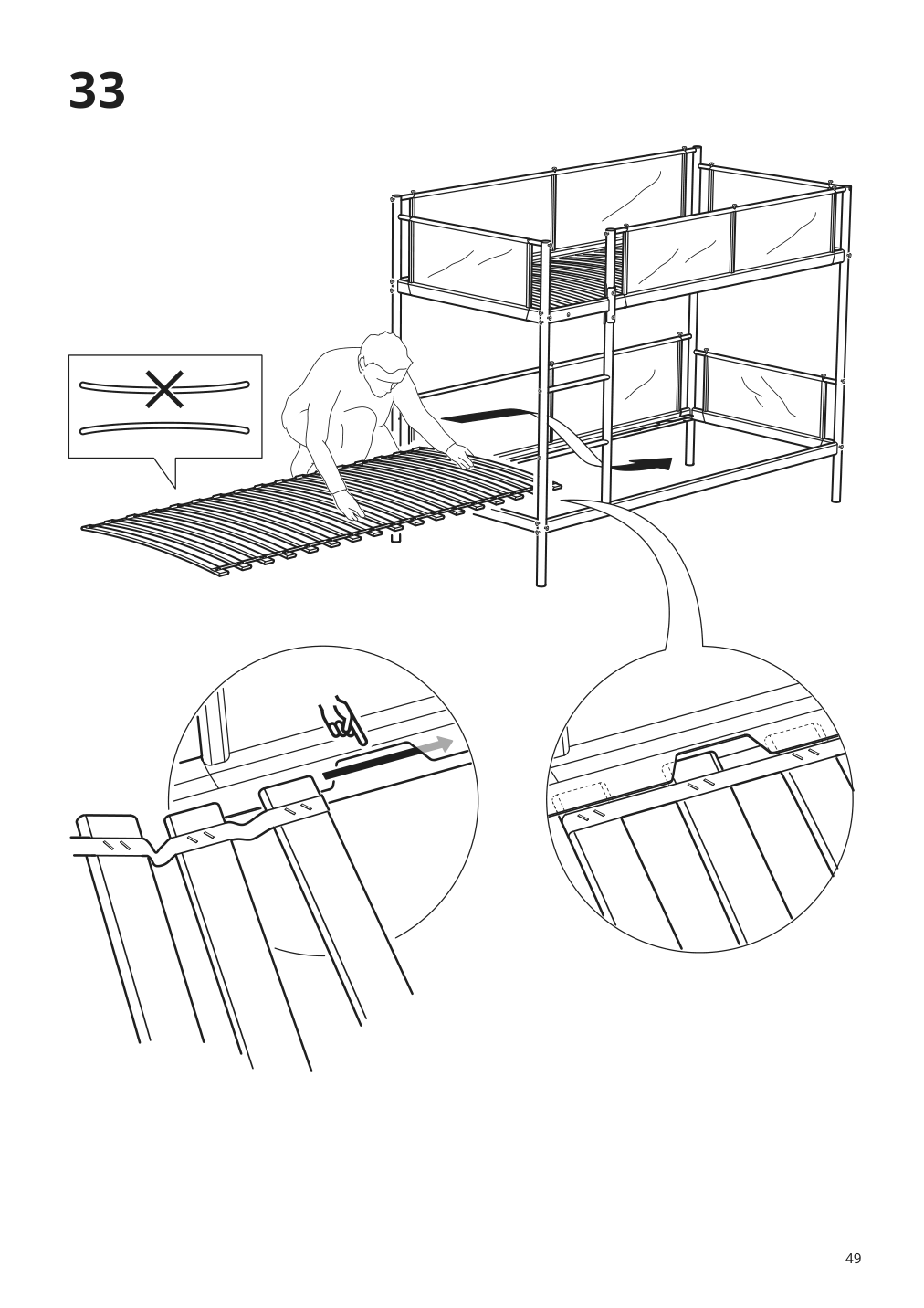 Assembly instructions for IKEA Vitval bunk bed frame white light gray | Page 49 - IKEA VITVAL bunk bed frame 804.112.72