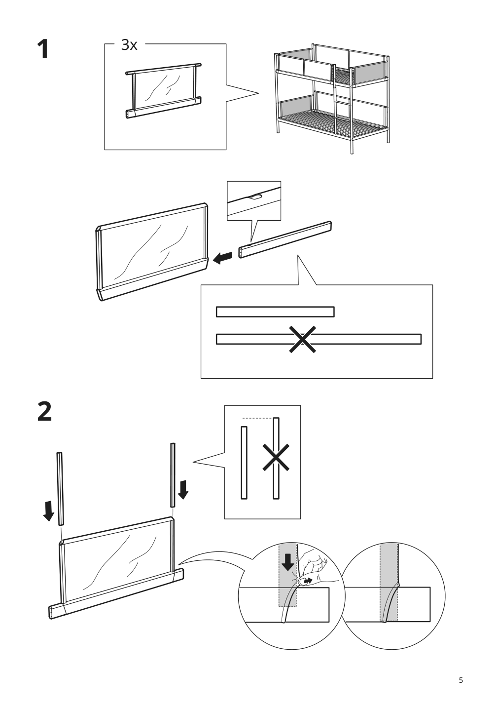 Assembly instructions for IKEA Vitval bunk bed frame white light gray | Page 5 - IKEA VITVAL bunk bed frame 804.112.72