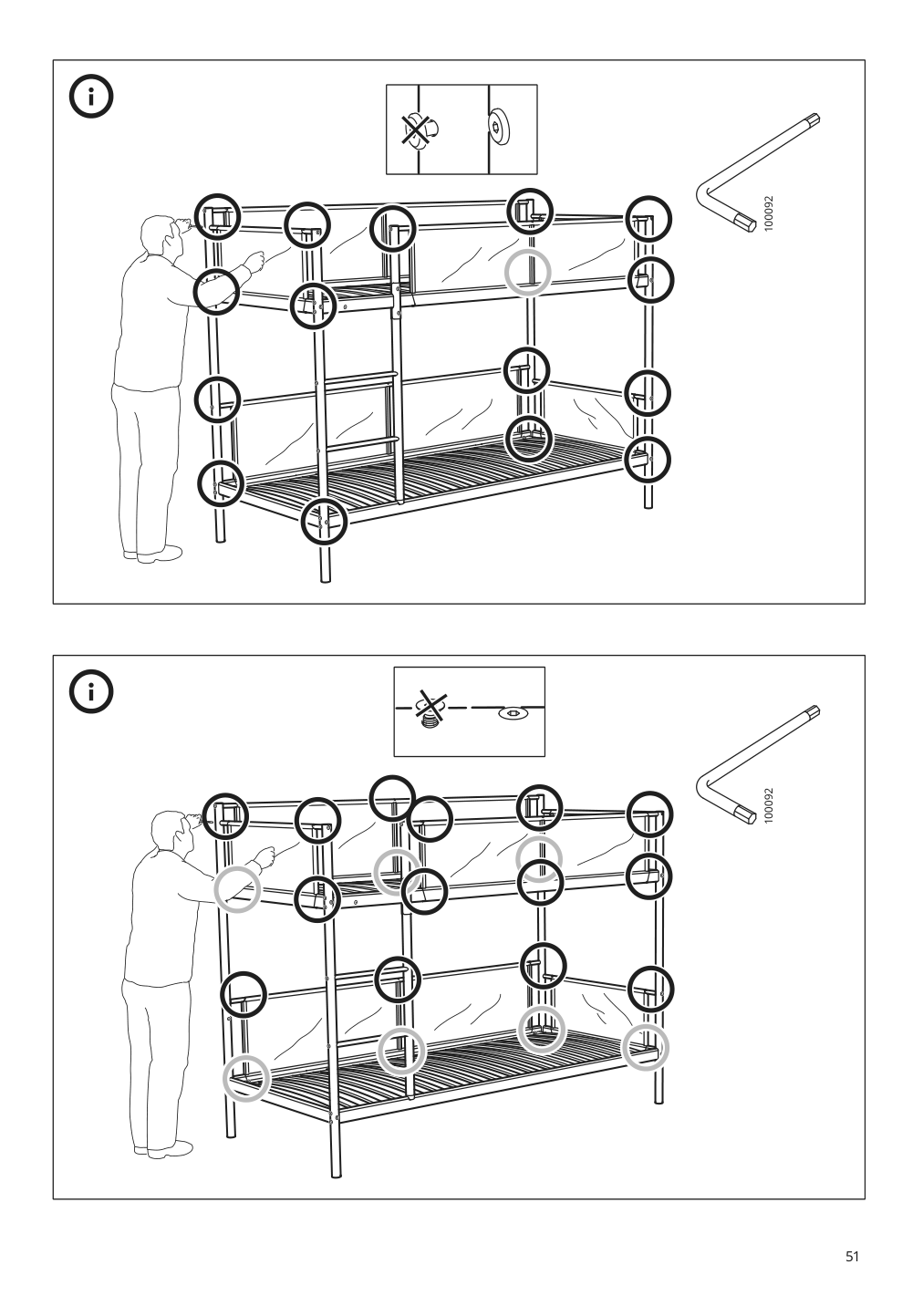 Assembly instructions for IKEA Vitval bunk bed frame white light gray | Page 51 - IKEA VITVAL bunk bed frame 804.112.72