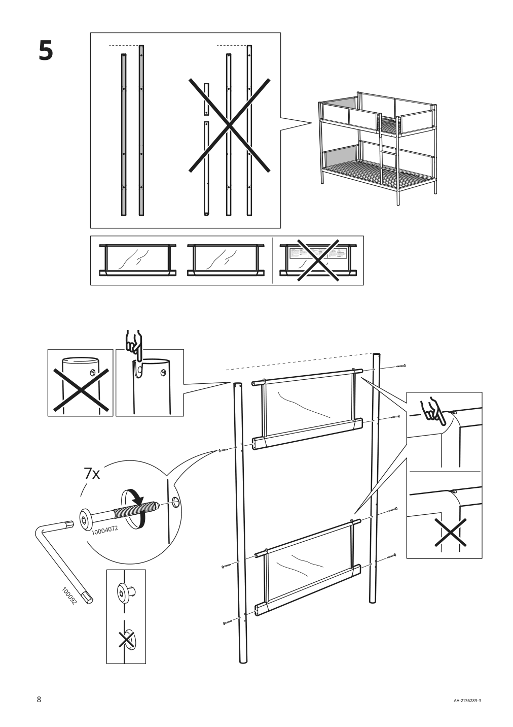 Assembly instructions for IKEA Vitval bunk bed frame white light gray | Page 8 - IKEA VITVAL bunk bed frame 804.112.72