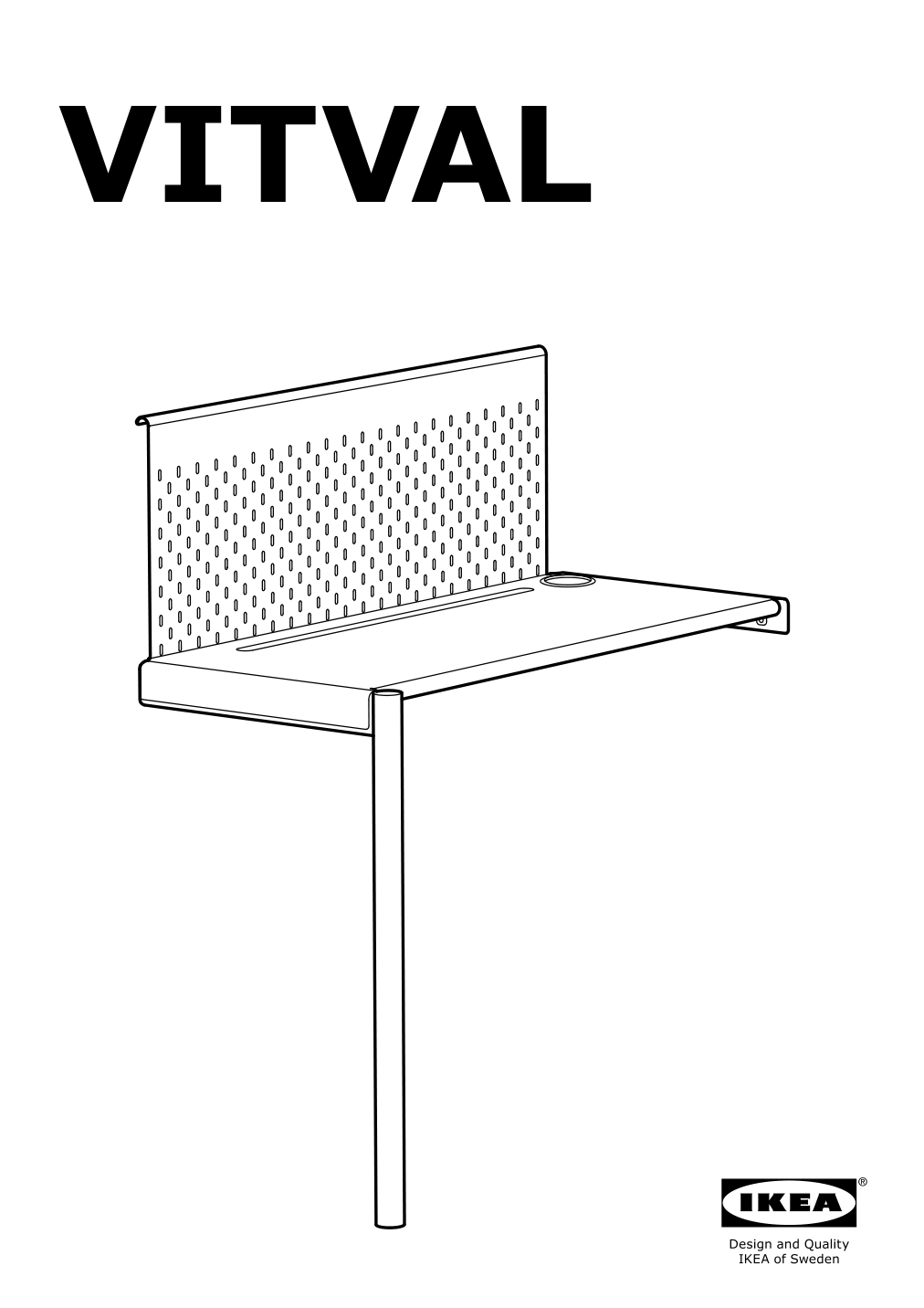 Assembly instructions for IKEA Vitval desk top white | Page 1 - IKEA VITVAL desk top 404.114.10