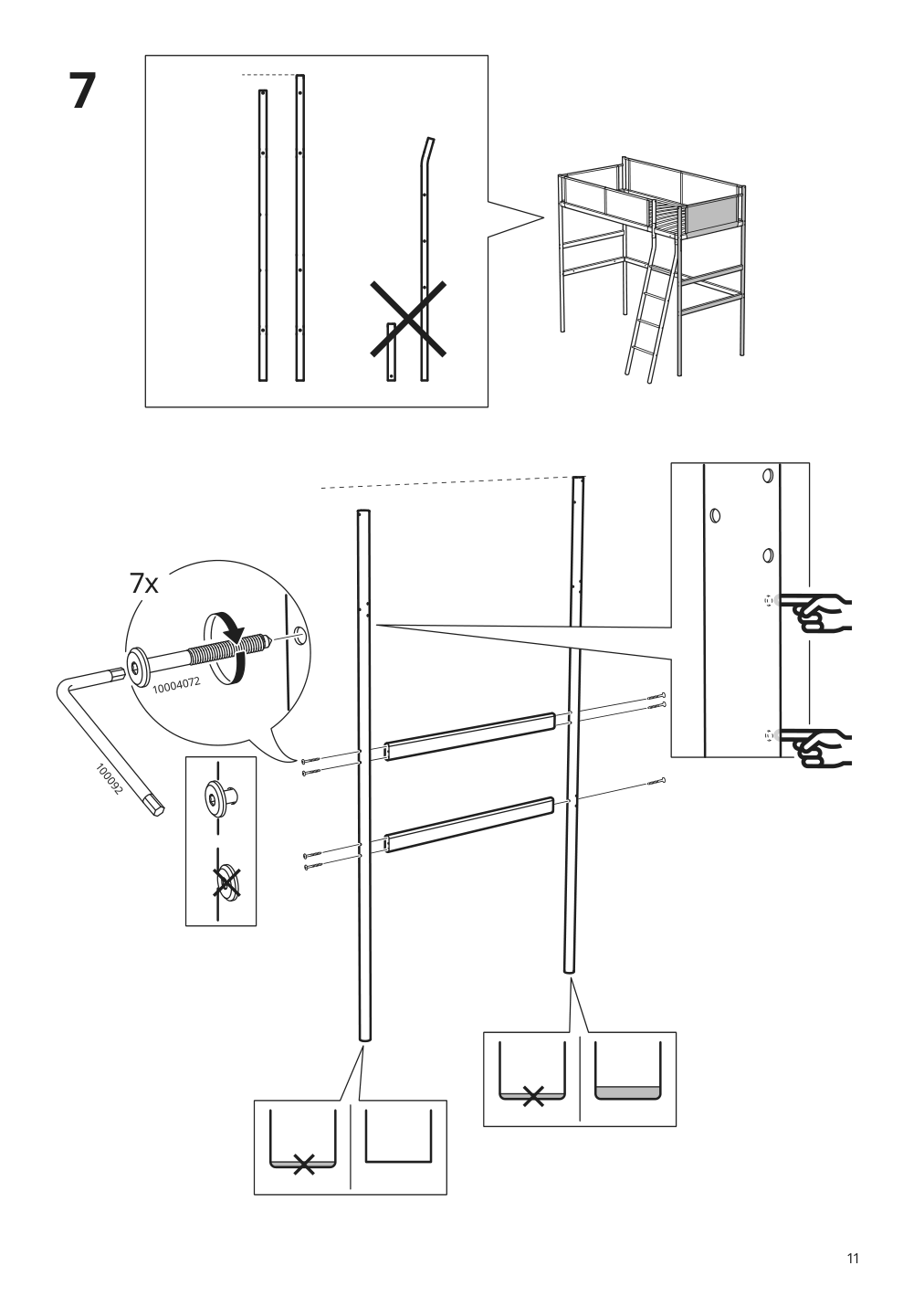 Assembly instructions for IKEA Vitval loft bed frame white light gray | Page 11 - IKEA VITVAL loft bed frame 104.112.42