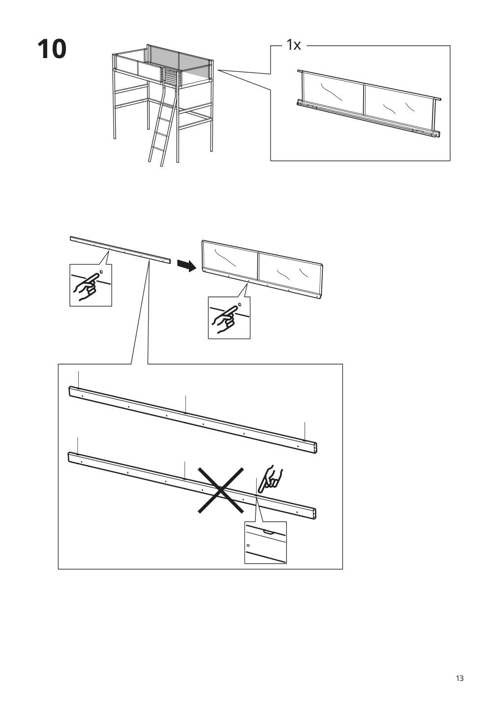 Assembly instructions for IKEA Vitval loft bed frame white light gray | Page 13 - IKEA VITVAL loft bed frame 104.112.42