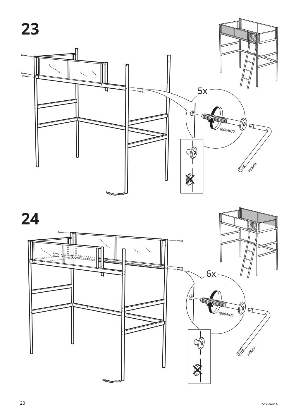 Assembly instructions for IKEA Vitval loft bed frame white light gray | Page 20 - IKEA VITVAL loft bed frame 104.112.42