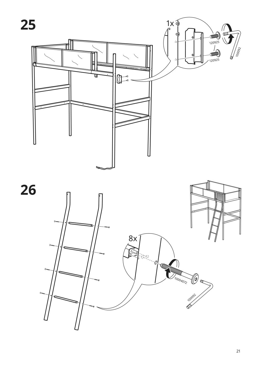 Assembly instructions for IKEA Vitval loft bed frame white light gray | Page 21 - IKEA VITVAL loft bed frame 104.112.42