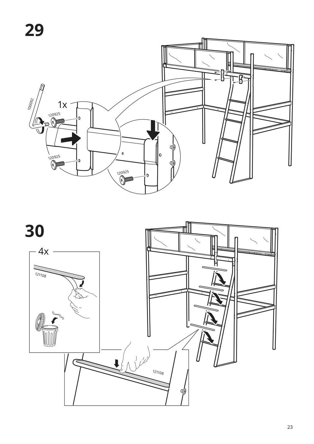 Assembly instructions for IKEA Vitval loft bed frame white light gray | Page 23 - IKEA VITVAL loft bed frame 104.112.42