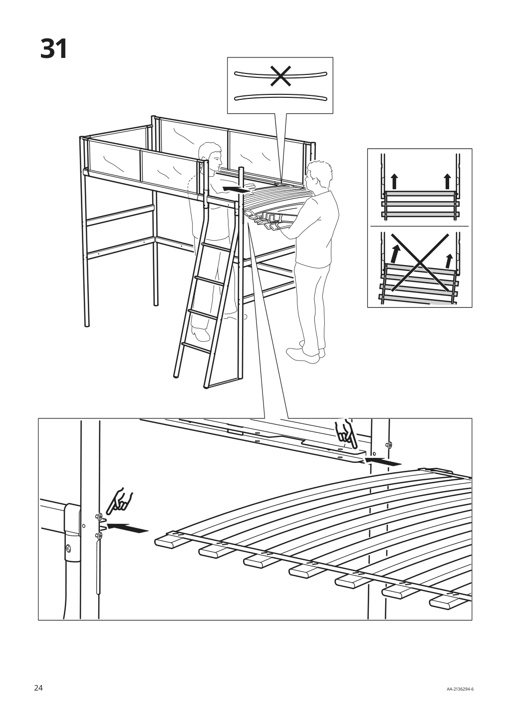 Assembly instructions for IKEA Vitval loft bed frame white light gray | Page 24 - IKEA VITVAL loft bed frame 104.112.42