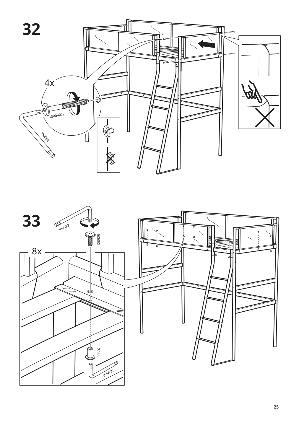 Assembly instructions for IKEA Vitval loft bed frame white light gray | Page 25 - IKEA VITVAL loft bed frame 104.112.42