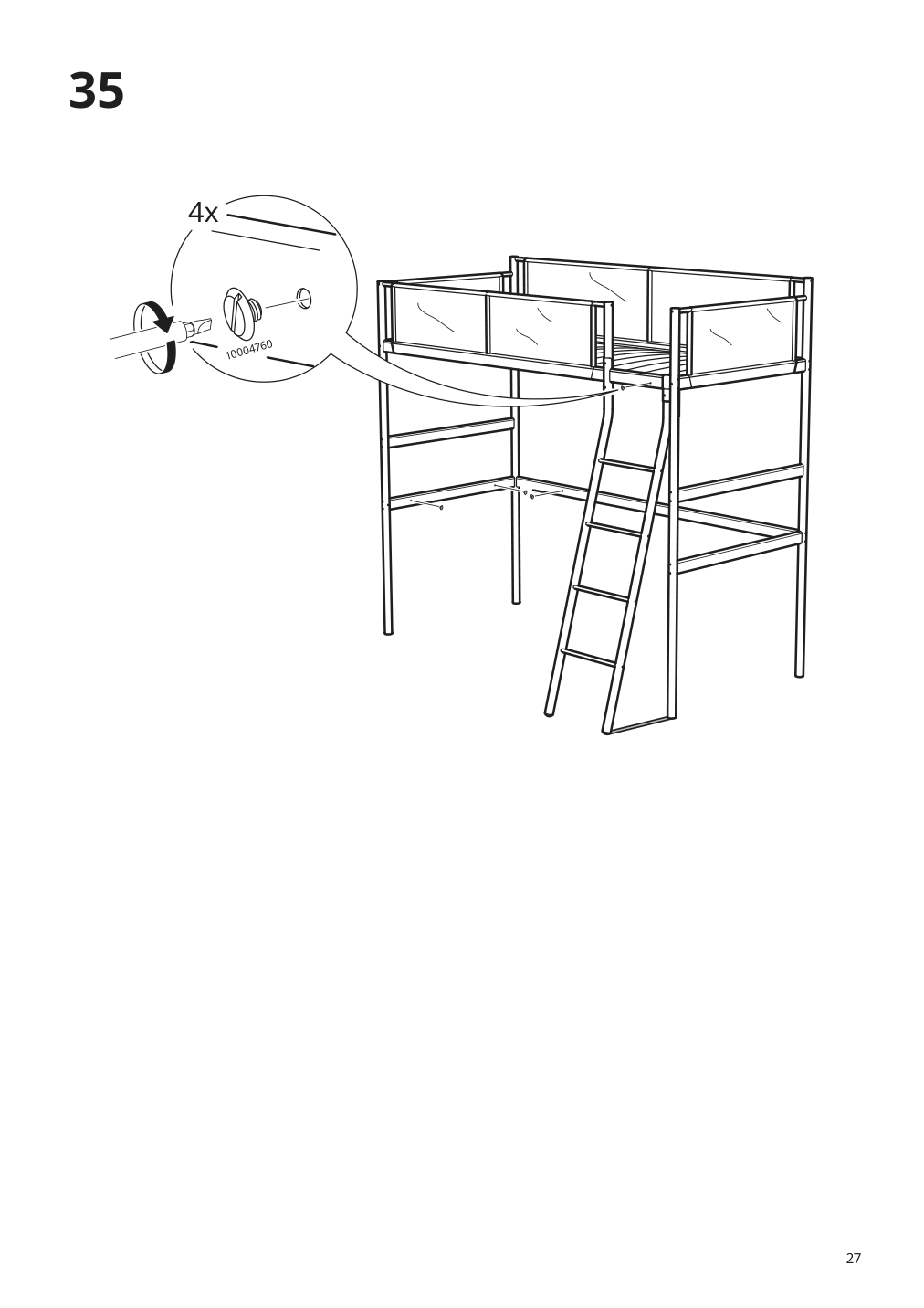 Assembly instructions for IKEA Vitval loft bed frame white light gray | Page 27 - IKEA VITVAL loft bed frame 104.112.42