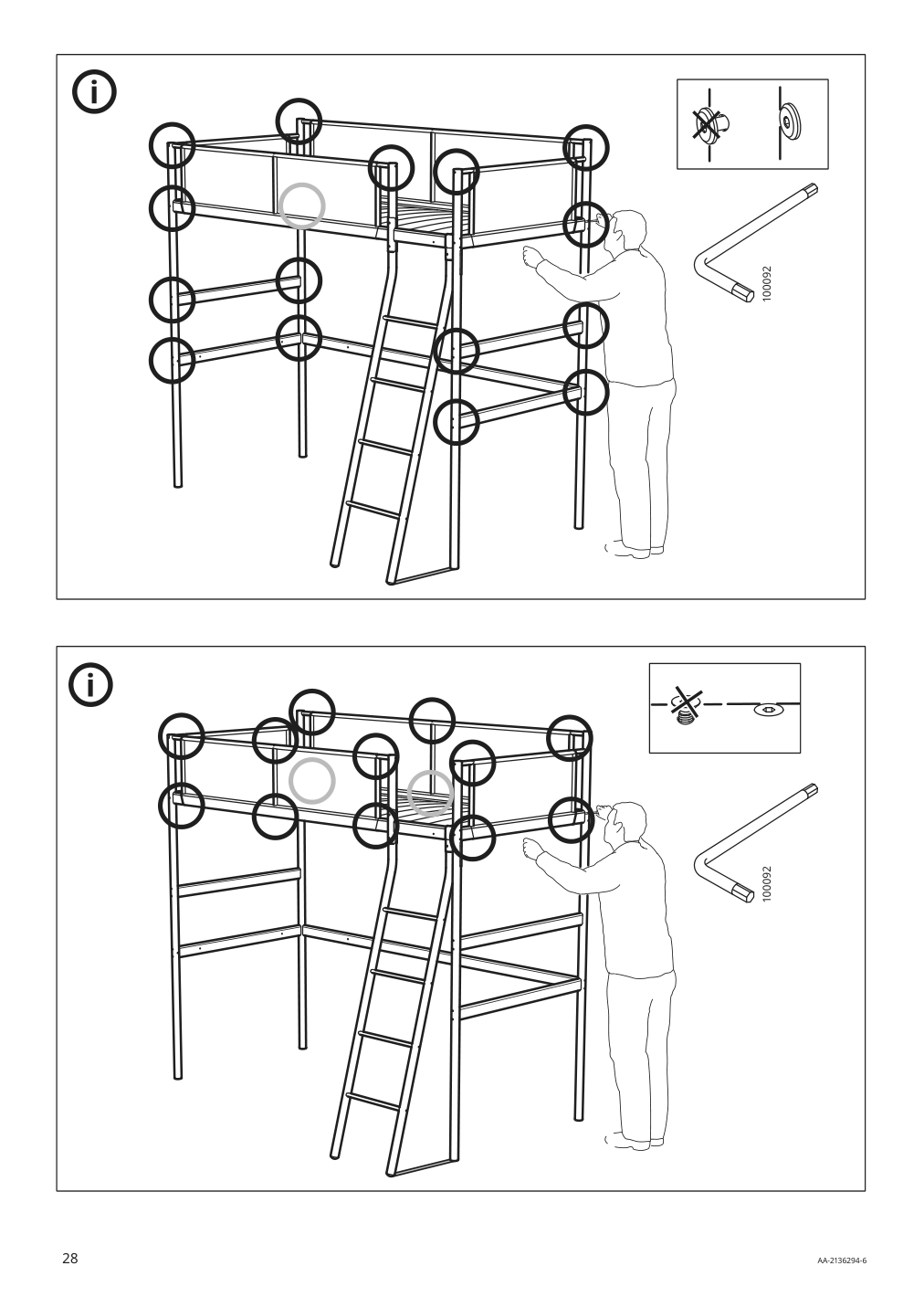 Assembly instructions for IKEA Vitval loft bed frame white light gray | Page 28 - IKEA VITVAL loft bed frame 104.112.42