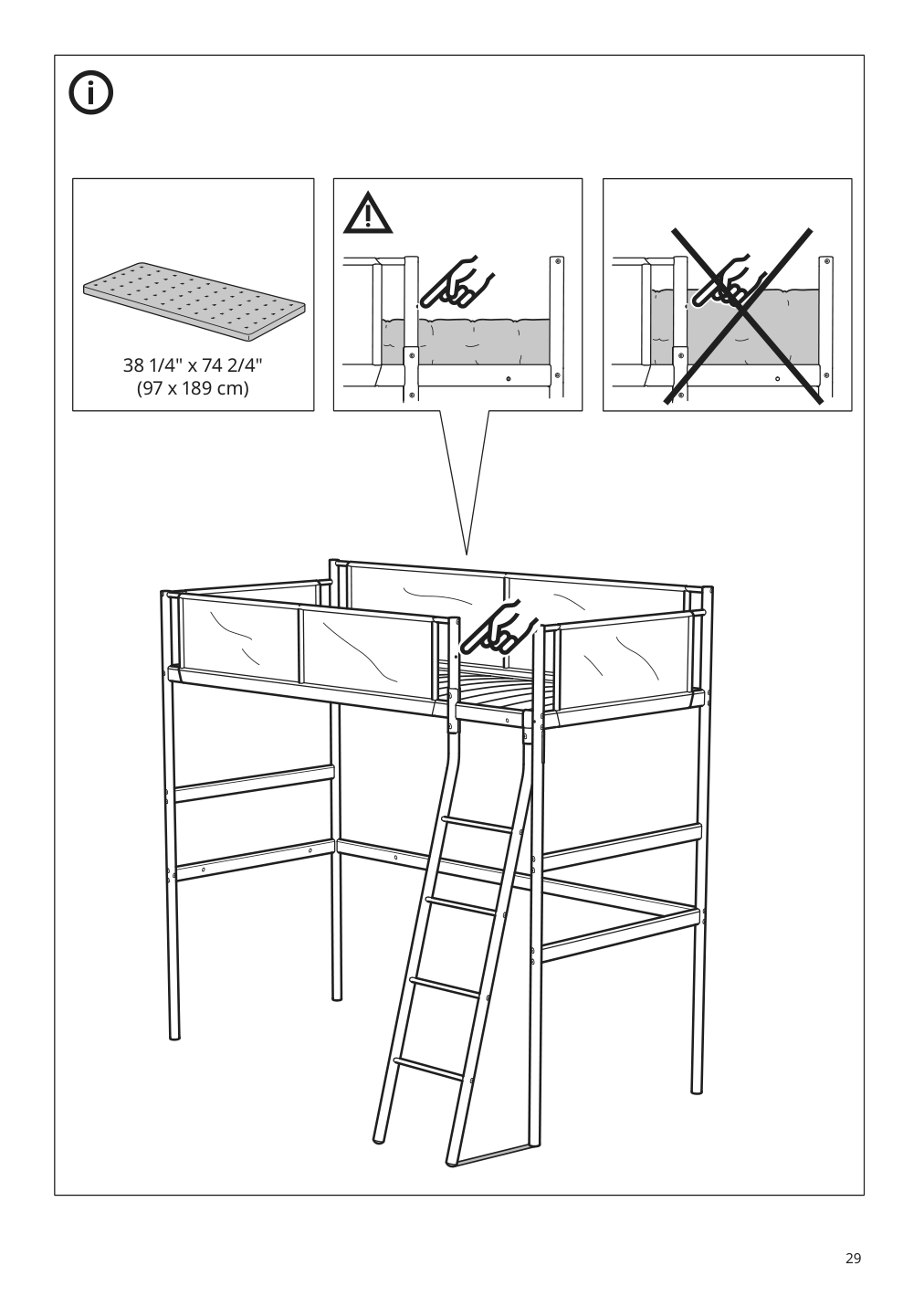 Assembly instructions for IKEA Vitval loft bed frame white light gray | Page 29 - IKEA VITVAL loft bed frame 104.112.42