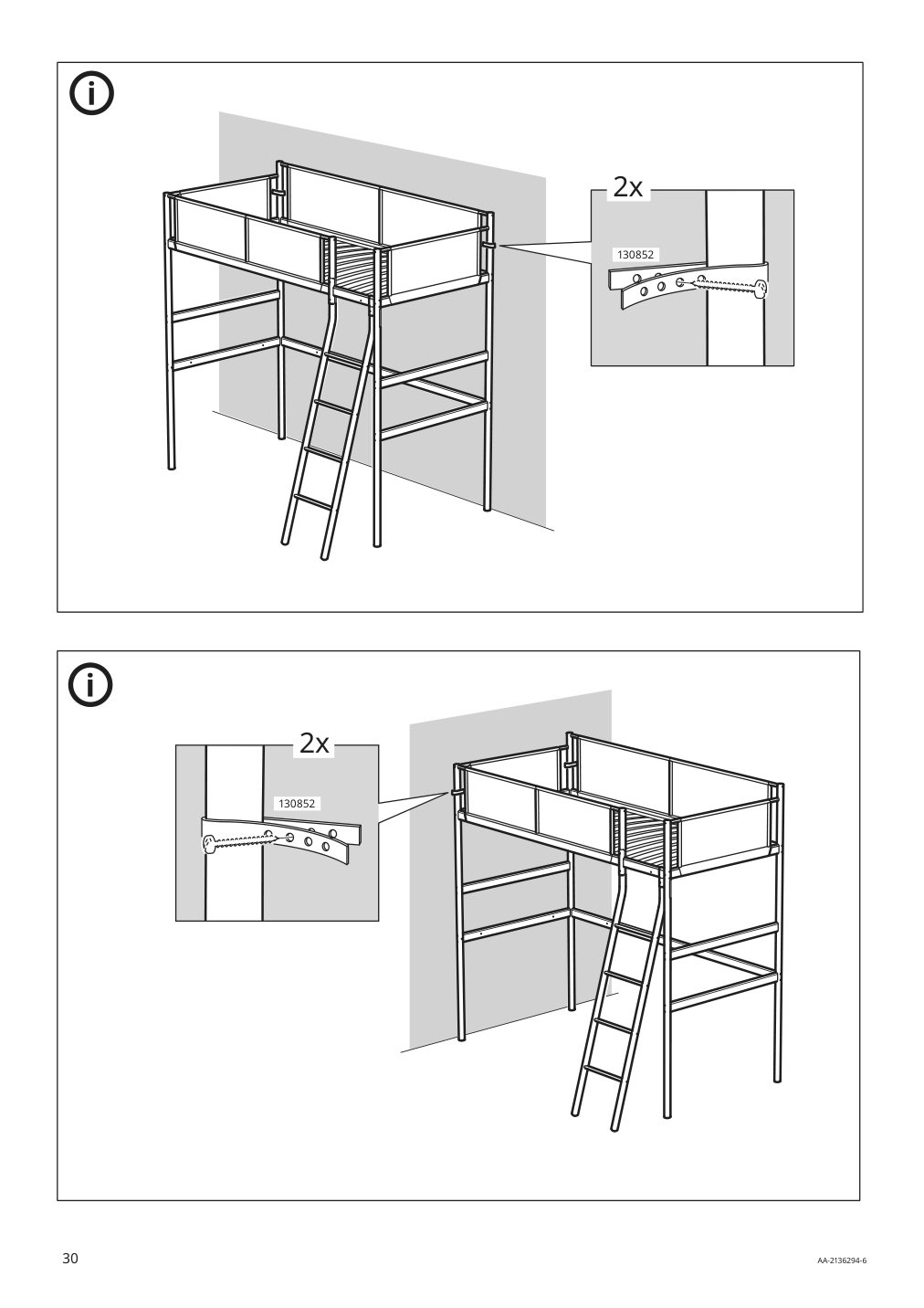 Assembly instructions for IKEA Vitval loft bed frame white light gray | Page 30 - IKEA VITVAL loft bed frame 104.112.42