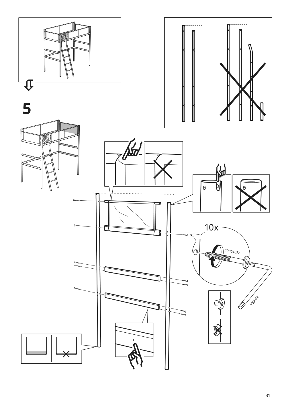 Assembly instructions for IKEA Vitval loft bed frame white light gray | Page 31 - IKEA VITVAL loft bed frame 104.112.42